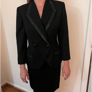 Christian Dior black Vintage suit sz 4